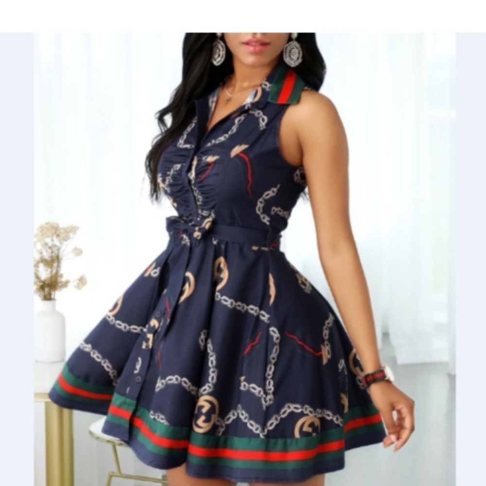 867.Fashion ,Trend Beautiful Dress with stripe’s - Picture 2 of 3